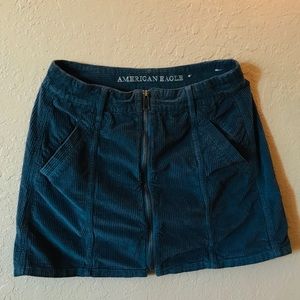 American Eagle Blue Corduroy Skirt